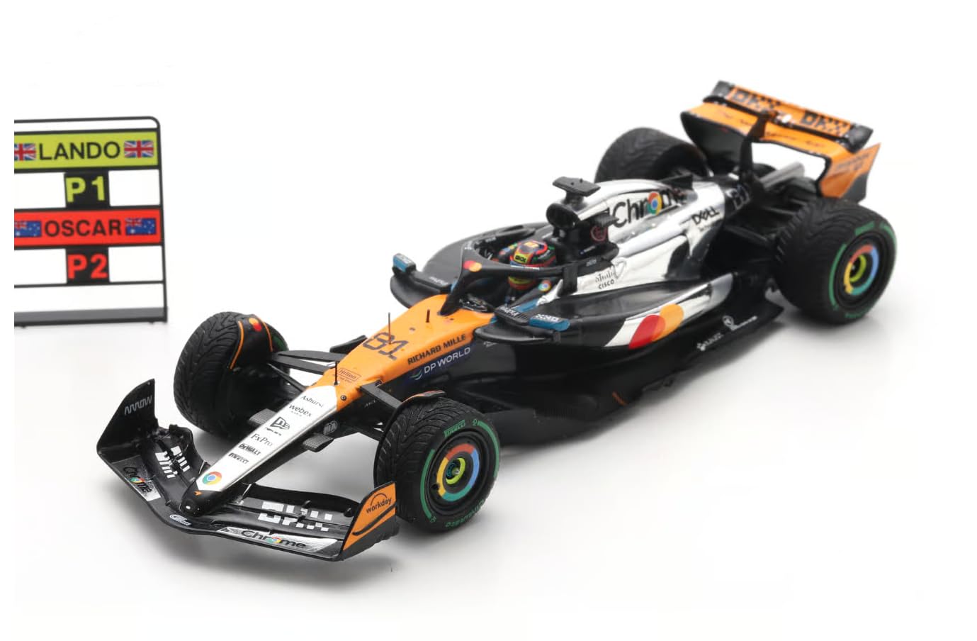 McLaren F1 Team, Collezione Modello Ufficiale 2025, Oscar Piastri Silverstone GP Special Edition, Modello in Scala 1:43 Auto Da Corsa Con Scatola Espositiva