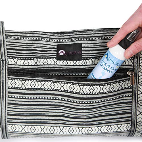 Aurorae Yoga Mat Bag, Fits Most Yoga Mats and Accessories, in Black and White Pattern