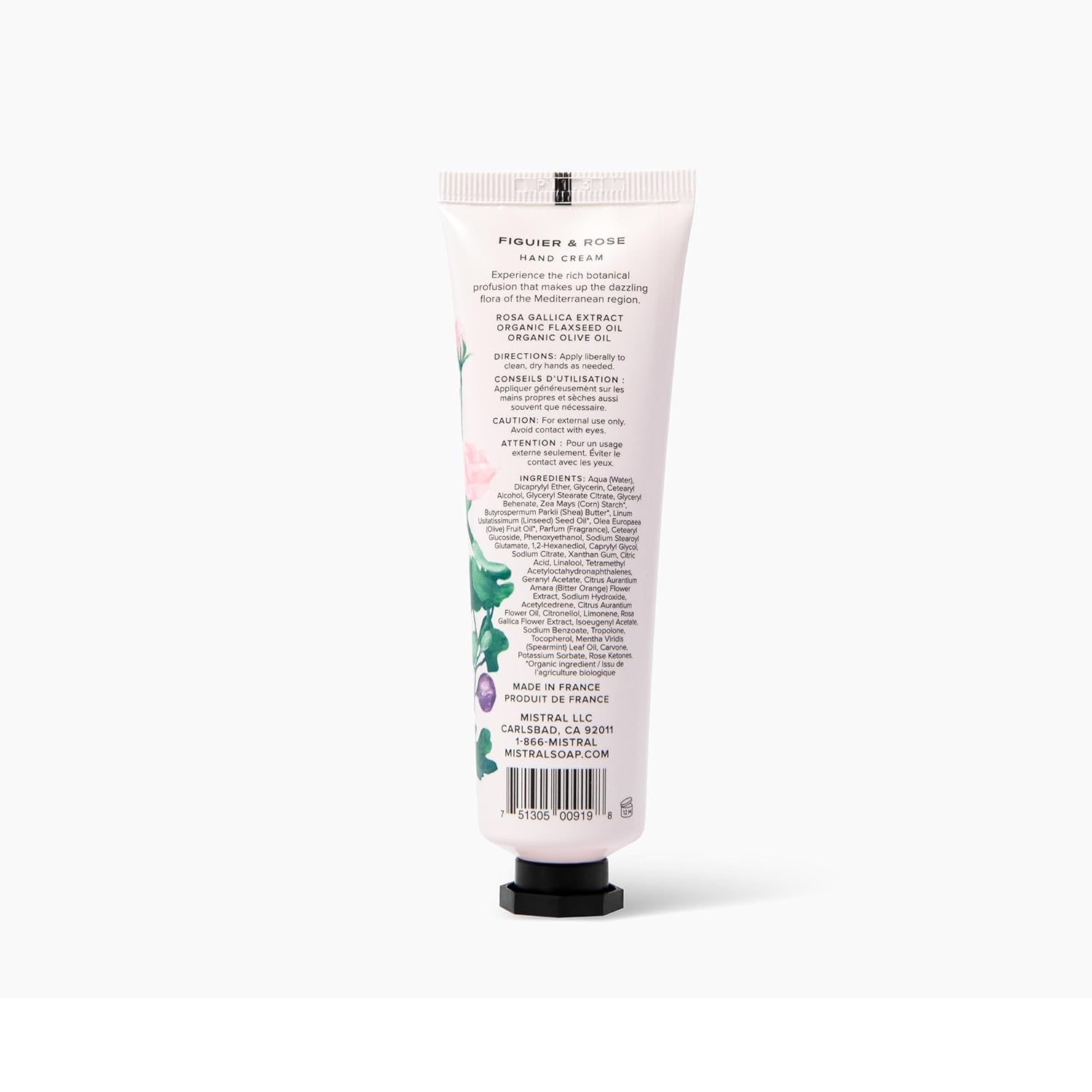 Mistral Flora Mediterranea Hand Cream 2 fl oz Figuier & Rose | Luxury French Hand Lotion for Dry Hands | Moisturizing Handcream - Image 2