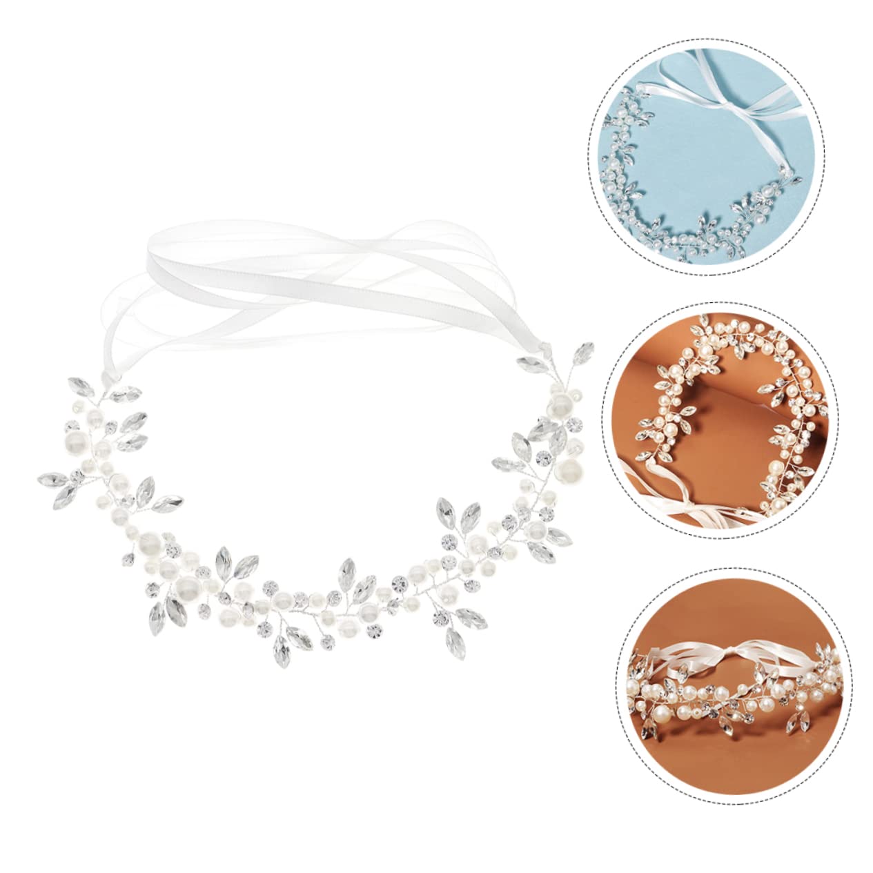 MAGICLULU 3piezas Diadema De Novia Perlas Artificiales y Cristales Brillantes Accesorio Elegante Para Bodas y Para Novias y De Honor