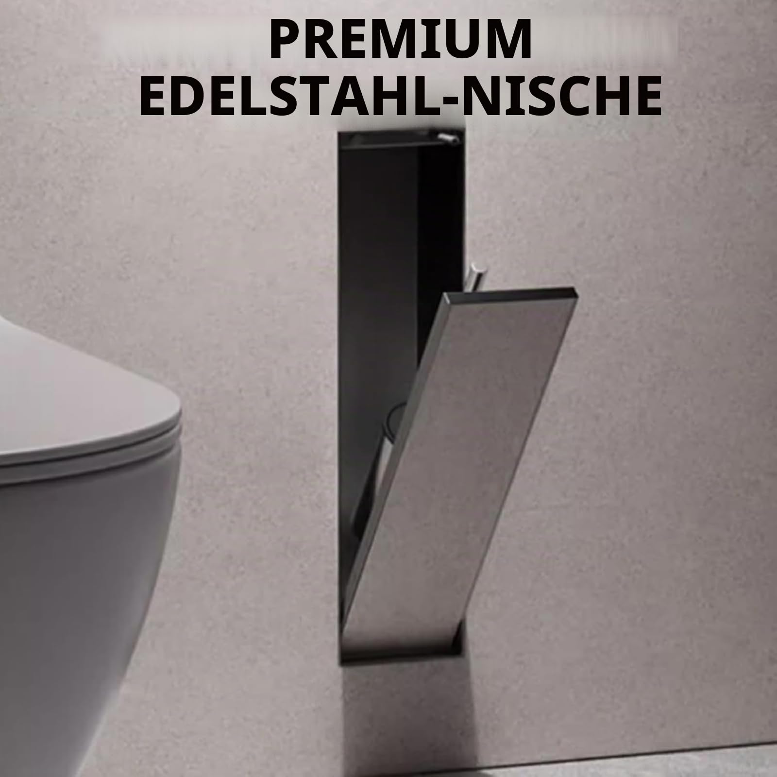 Porta Scopino Per Wc A Scomparsa, Incasso Invisibile Nella Parete Del Bagno | Scopino Per Wc Nascosto Con Scopino E Supporto, Design Invisibile, Con Chiusura Elastica, Piastrellabile Sulla