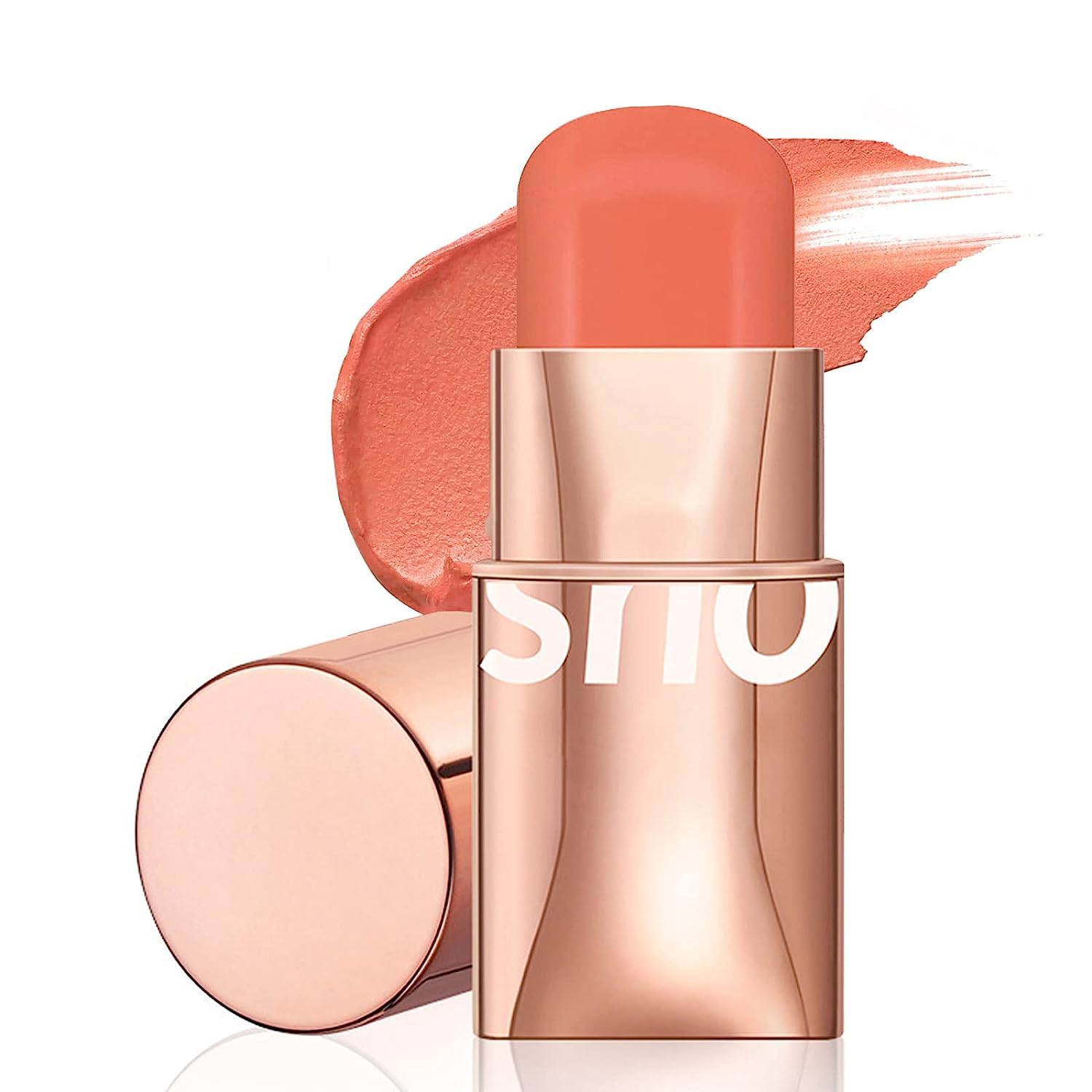O TWO O Blush Stick for Cheeks Makeup,Waterproof Cream Blush Face Stick Multi-Use Lip and Cheek Tint, Lightweight Easy to Blend Natural Cream Blusher 04 - Orange - Subtle