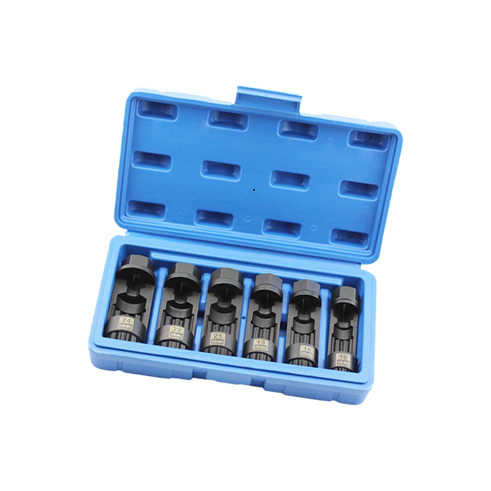 Laikoutd 6 Piece Set Multiple Size Option Available For Shock Absorbing Nut Efficient Removal Socket Set For Various Automotive 16‑24Mm Resistant Socket