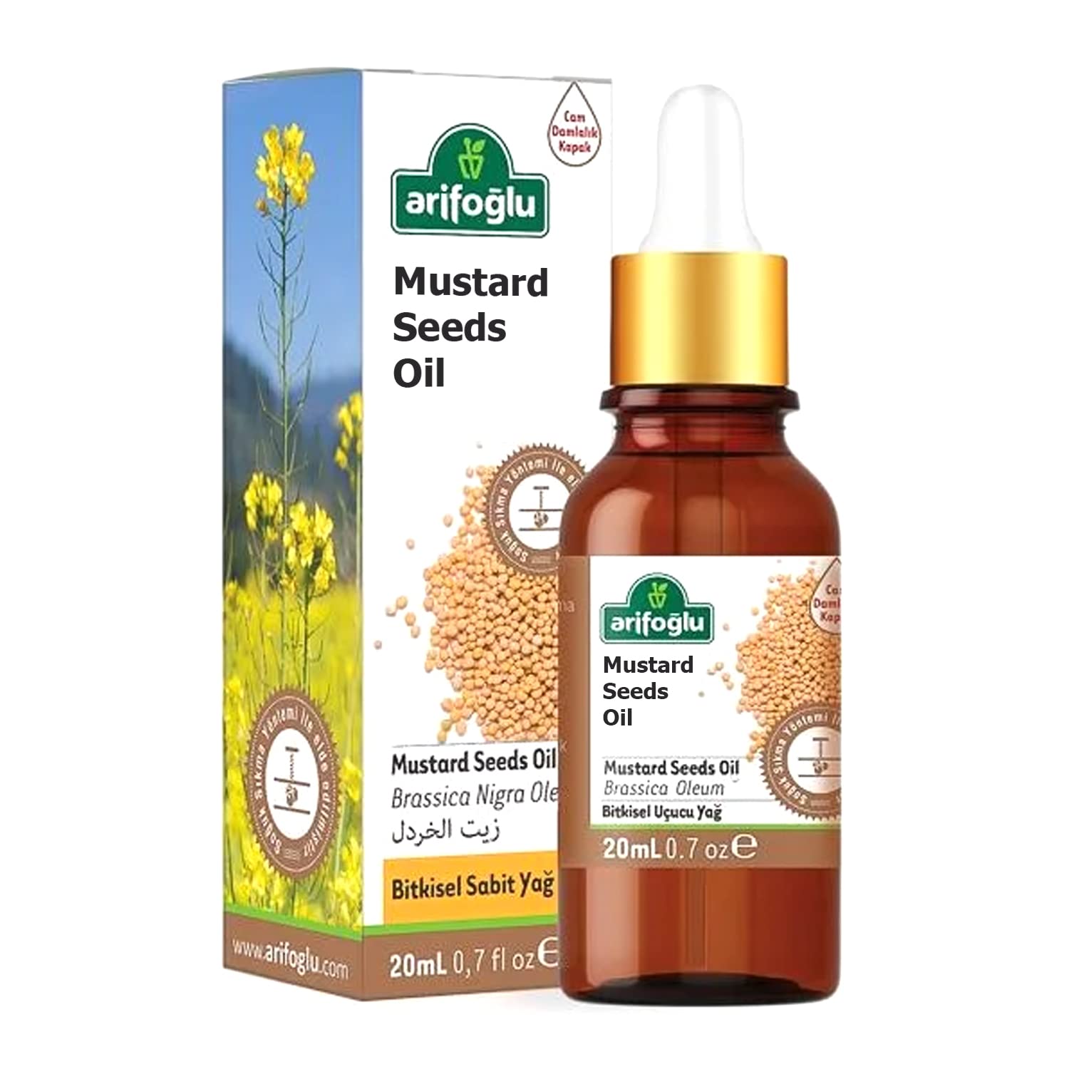 Arifoğlu Hardal Yağı 20ml | Doğal formülü ile cildinizi besler ve rahatlatır. Vitamin ve mineral açısından zengindir. / Arifoğlu Mustard Oil 20ml