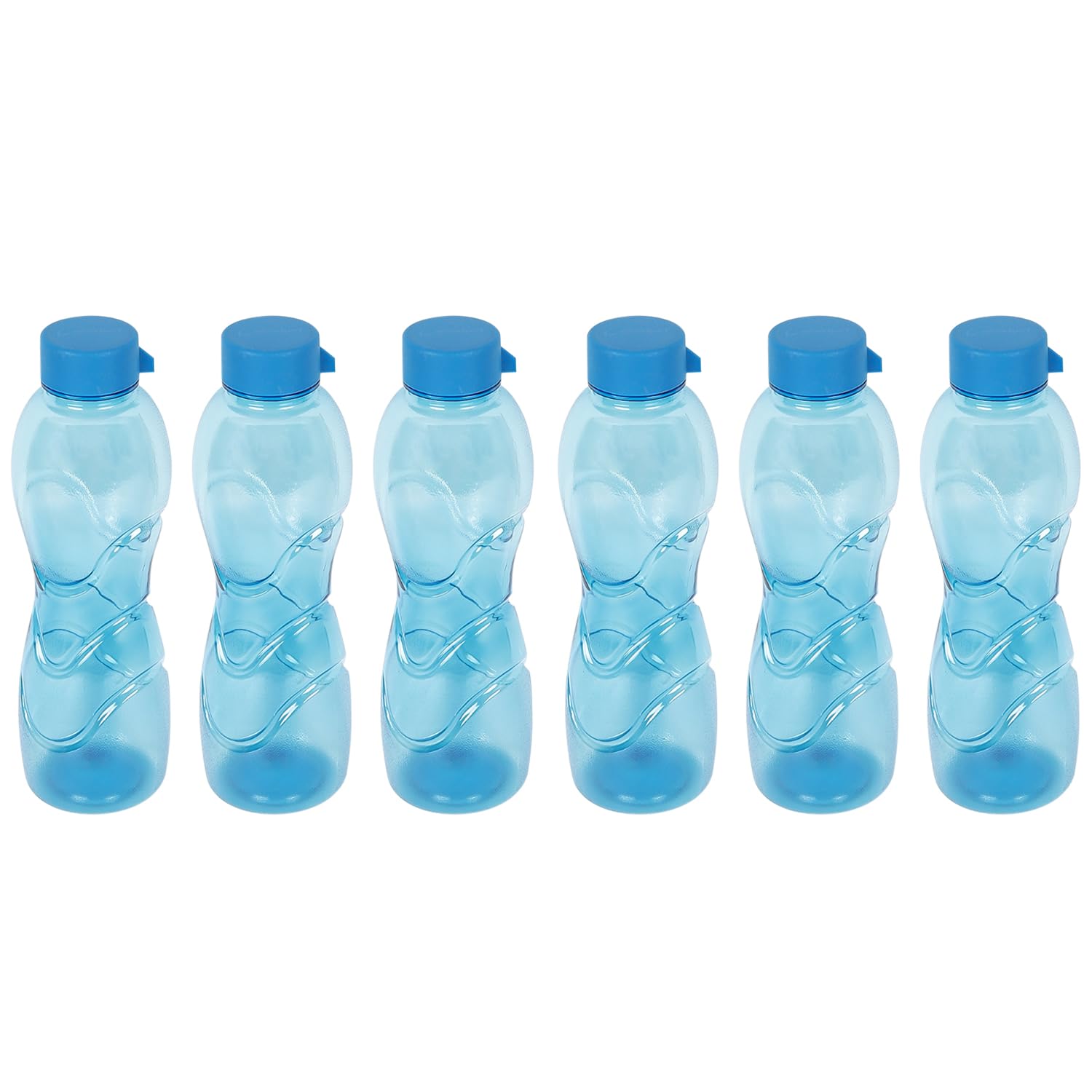 PEARLPET Trinity BPA-Free Water Bottle Set of 6 (1000ml, Blue)