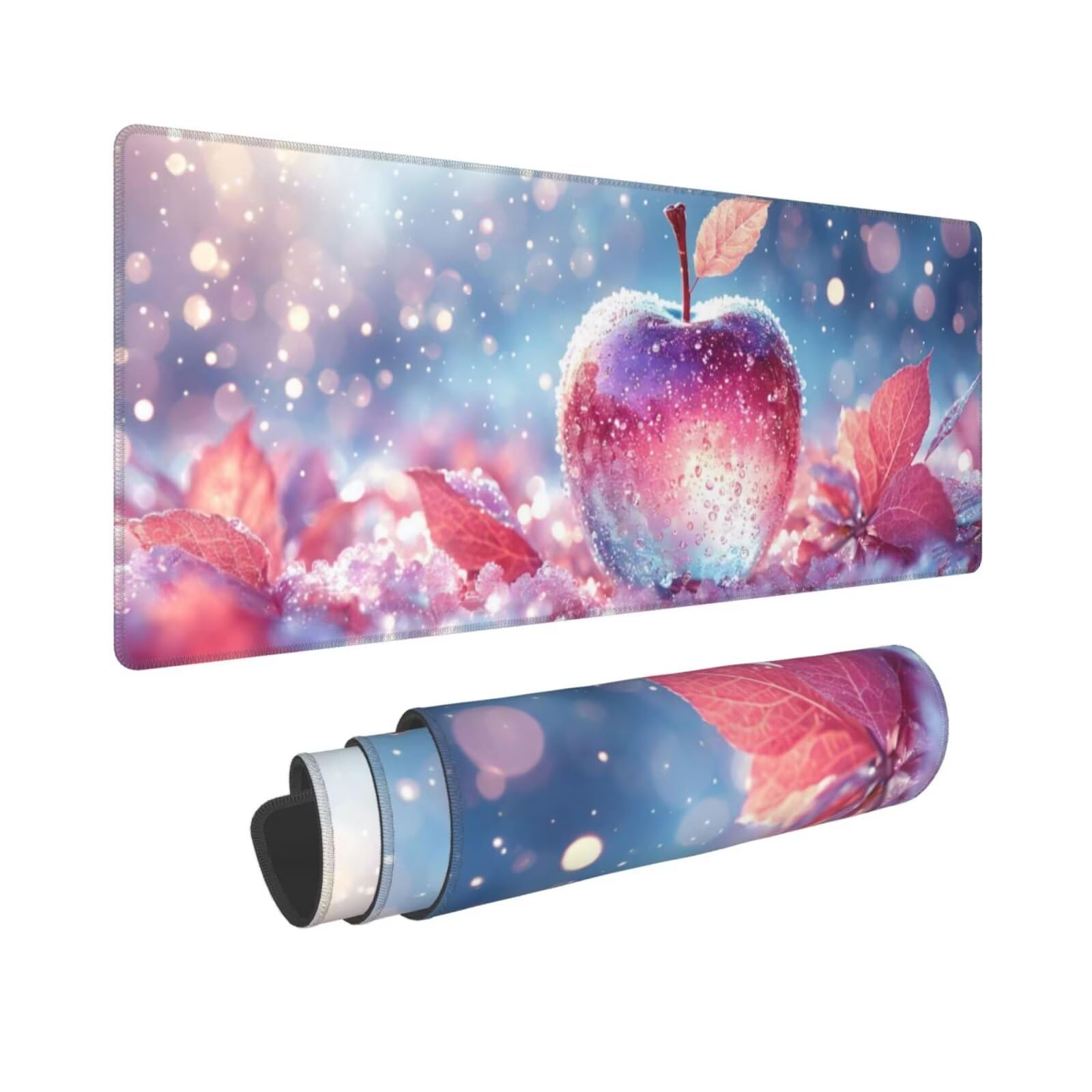 Tappetino Mouse, Tappetino Mouse Gaming Grande XXL 1500x800x3mm Tappetino Scrivania Mouse Pad, Base in Gomma Antiscivolo, Bordi Cuciti,Lavabile, Mousepad per Ufficio e Gaming (mela) R-554