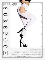 Vista 4 de SUREPOCH Medias con tirantes para mujer, talla grande, liguero, color blanco, control superior