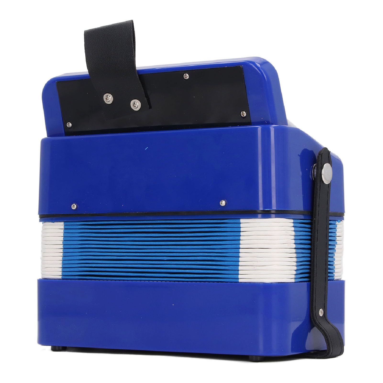 Accordéon à 7 Touches, Accordéon à Boutons pour Débutants, Flexible, Ne Tombe Pas, Sûr, 2 Basses, Gain de Place avec Boucle de Ceinture pour la Pratique (BLUE)