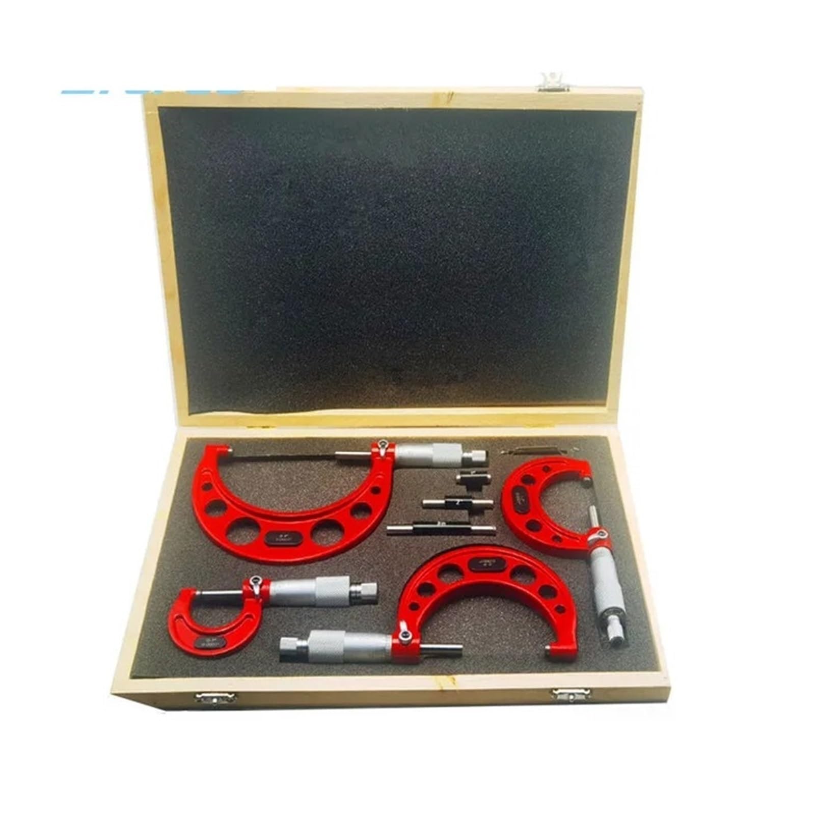 Micrometro Micrometri esterni di precisione da 0-4 pollici 0,0001'' con punte in carburo, set da 4 pezzi, strumenti industriali da 0-1"-2"-3-4" Strumenti di misura(4pcs set)