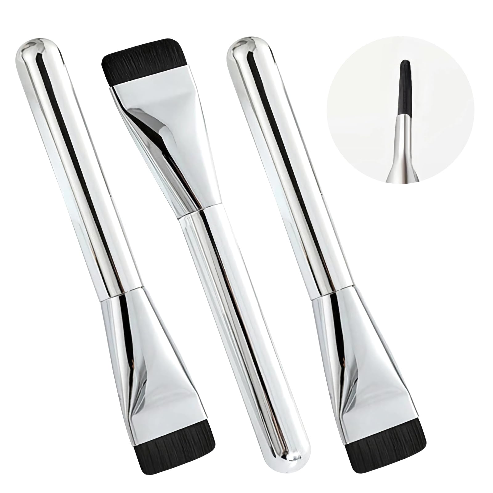 Flat Foundation Brush for Liquid Makeup, Jemey Angled Liquid Foundation Brush, Premium Makeup Cream Powder Concealer Brush Makeup Brushes Set