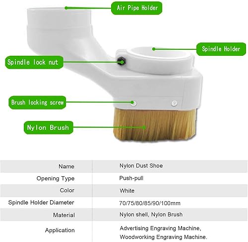 Miniatura 4 de Máquina de grabado CNC polvo zapato para husillo de 3.543 in
