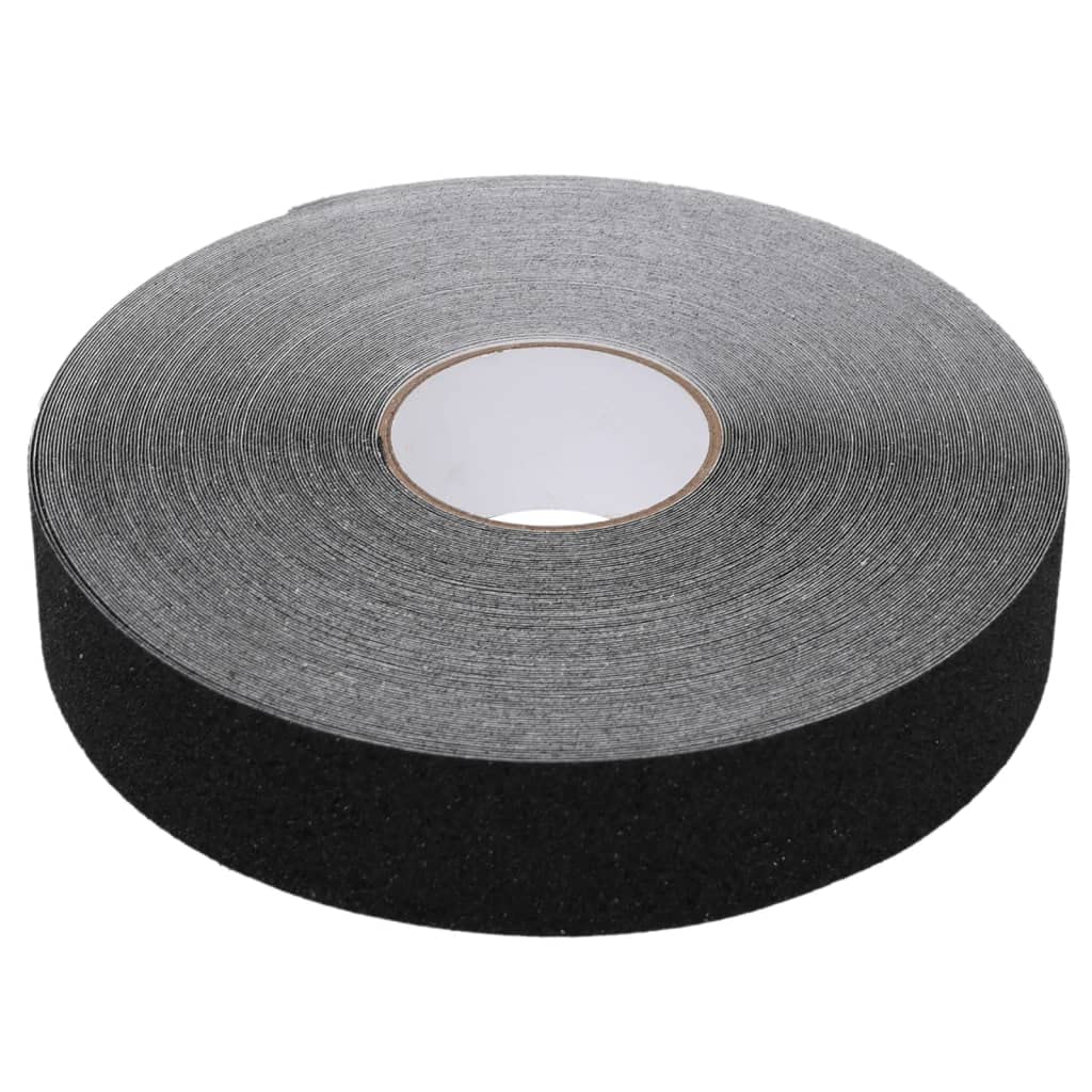 Cinta antideslizante de PVC negro 0,05 x 50 m, con grano 80, versátil para escaleras, rampas para sillas de ruedas, garajes, talleres, renovaciones, protección y fijación