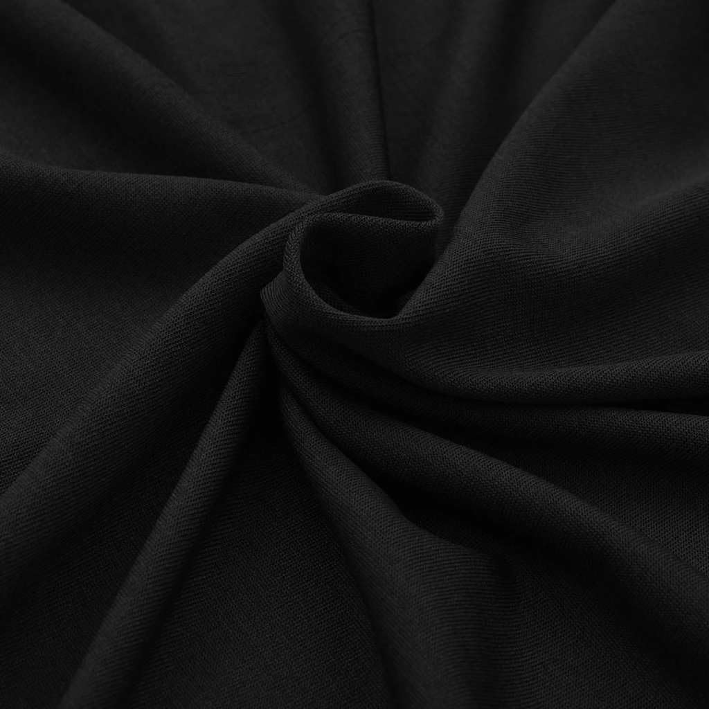 Stretch-Tischhusse 2 Stk. 183 x 76 x 74 cm Schwarz, elastisch, waschbar, rutschfest, schutzhülle, bezug, abdeckung, hochzeit, bankett, möbelschutz, kratzschutz, 170 gsm
