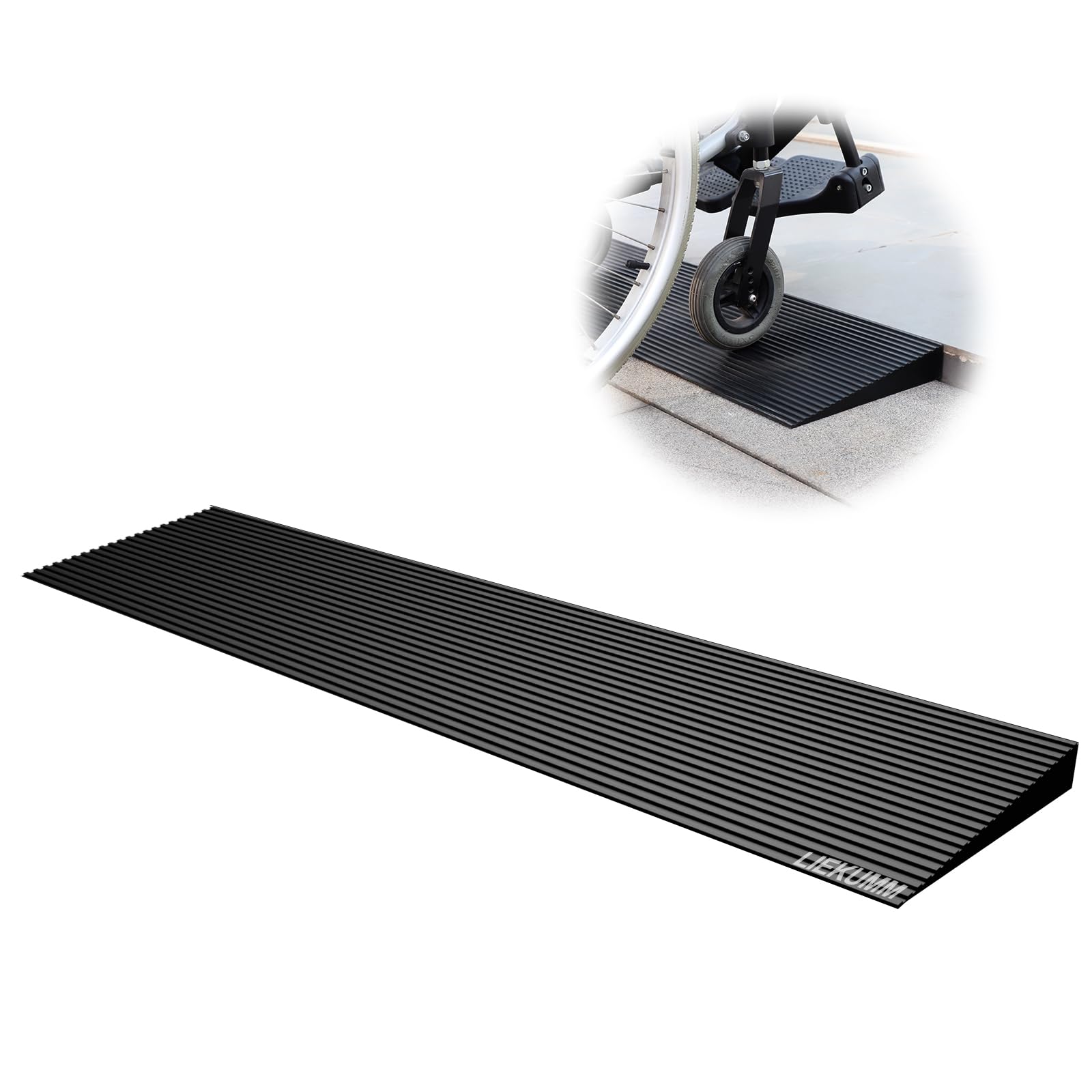 LIEKUMM 3 cm Rise Rubber Threshold Ramp, 650 kg Load Capacity Non-Slip Ramps for Wheelchairs, Mobility Scooters, Electric Wheelchairs, E-bikes, Bicycles, Wheelchair Ramps for Doorways, Steps, Kerbs
