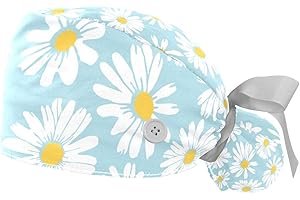 Little Daisy White Flowers Light Blue Working Cap For Women