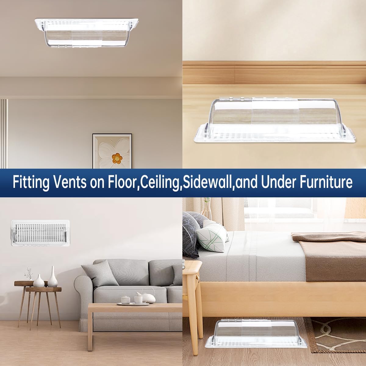 2-Pack Air Vent Deflector 8.5 to15.5 Inches, Aerospace-Grade Plastic (5-Meter Drop Resistant), 200% Stronger Magnetic AC/Heat Vent Covers (-35°F to 284°F) for Ceiling/Floor/Wall Registers - Image 7