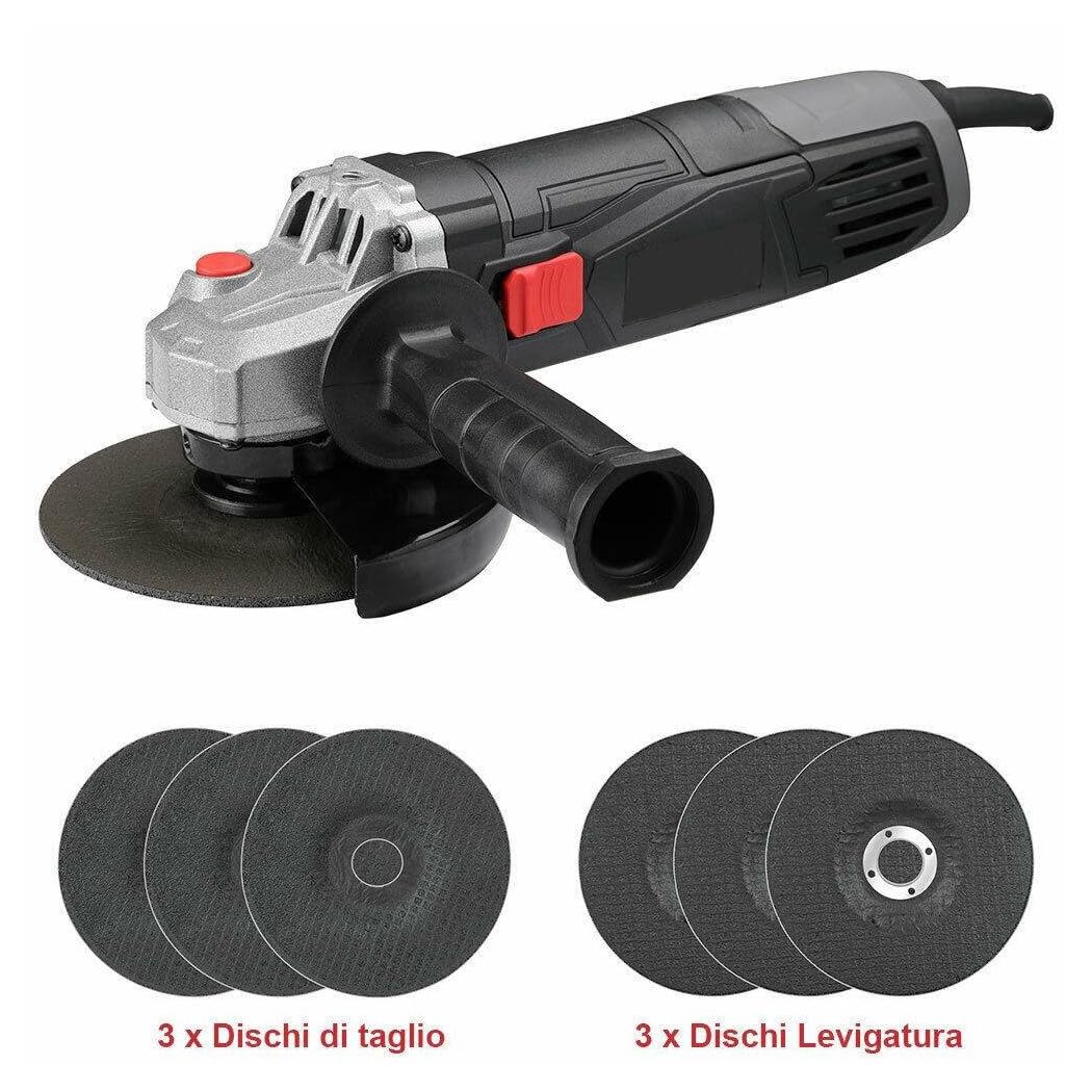 SMERIGLIATRICE ANGOLARE 750W Flex FRULLINO 125MM 6 Dischi E Manico Regolabile - 30864