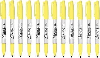 Newell Brands Sharpie - Rotulador permanente de punta fina, color amarillo citrino, paquete de 12