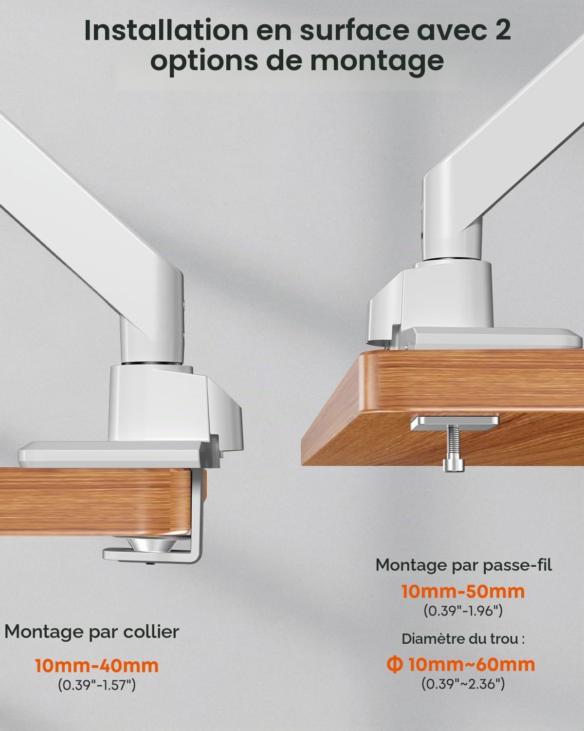 Support d'Écran pour Écran Plat et Incurvé de 17 à 49 Pouces,Max.20 kg