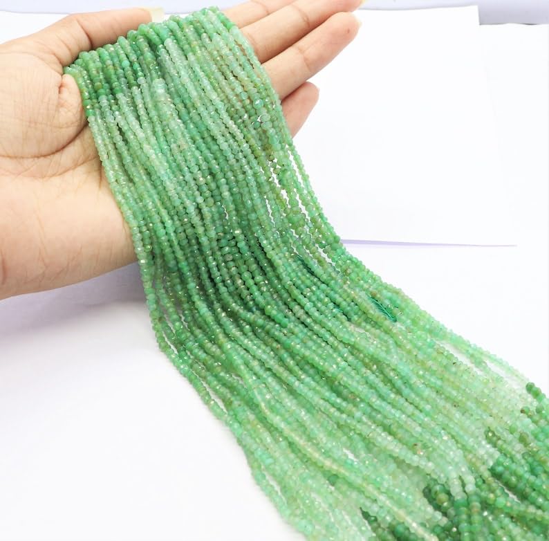 Perles de chrysoprase naturelle facettées pour concevoir un bijou unique