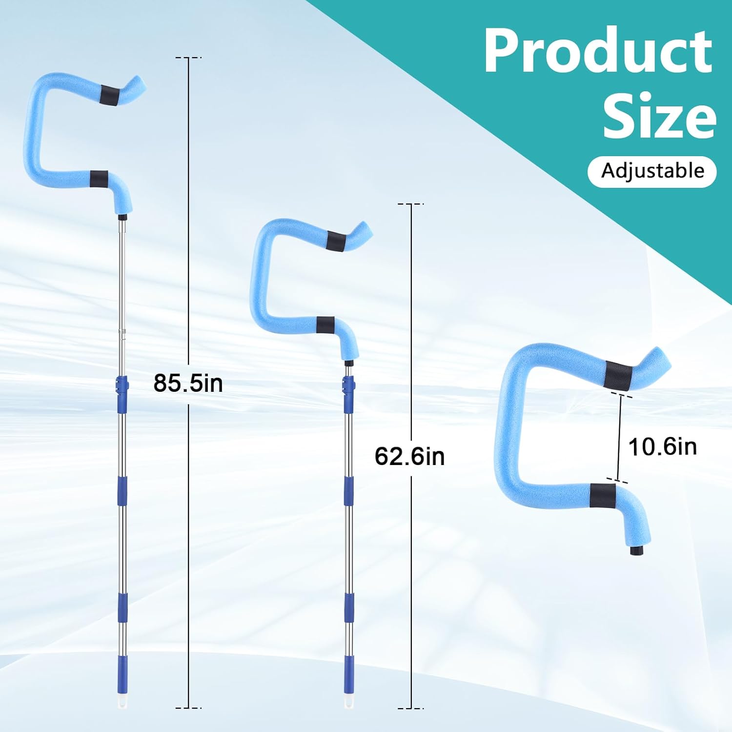 Volleyball Spiking Trainer - Adjustable Length 62" to 85", Ideal for Serving, Spiking & Jumping Drills, Realistic Ball Feel - Perfect Training Equipment for Beginners & Professionals (No Ball)