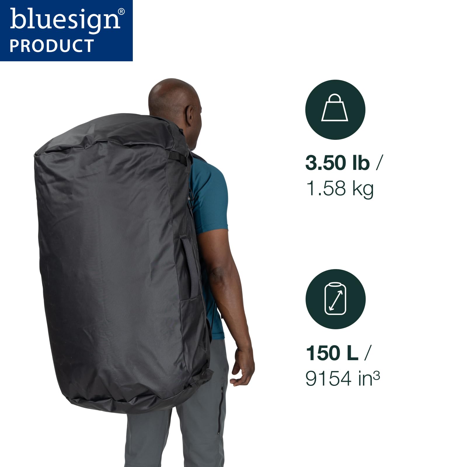 Osprey Transporter 150L Travel Duffel Bag, Blue Flame/Nocturnal Blue