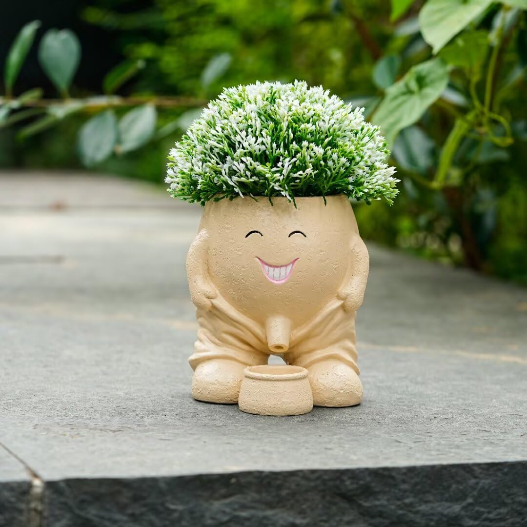 Maceta de cara sonriente con agujero de drenaje, bonitas macetas de cara de cactus divertidas macetas de oficina, juego de regalo novedoso, macetas suculentas únicas para plantas de interior