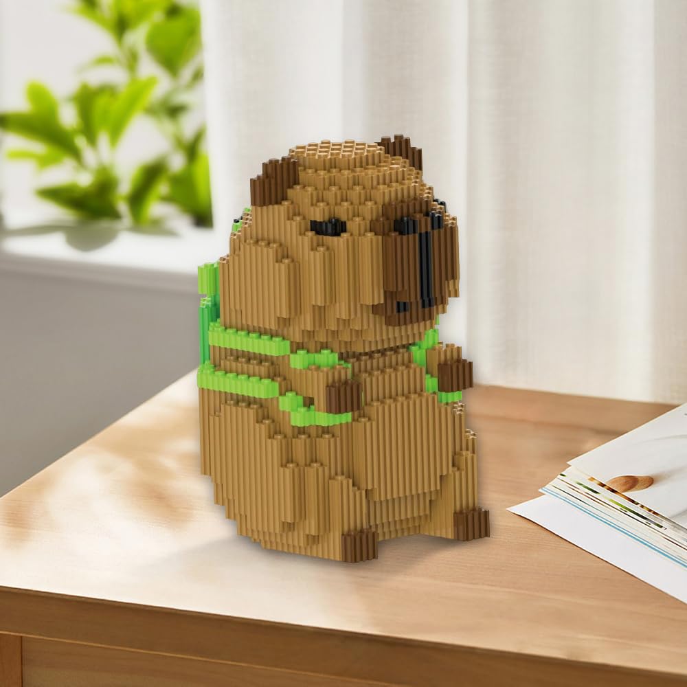 Capybara Zestaw klocków, 1606 bloków, klasyczne mini klocki z kreskówki, cząsteczki z tworzywa sztucznego, zestaw klocków do budowy mikro Capybara, model 3D, zwierzęta, bloki budowlane dla
