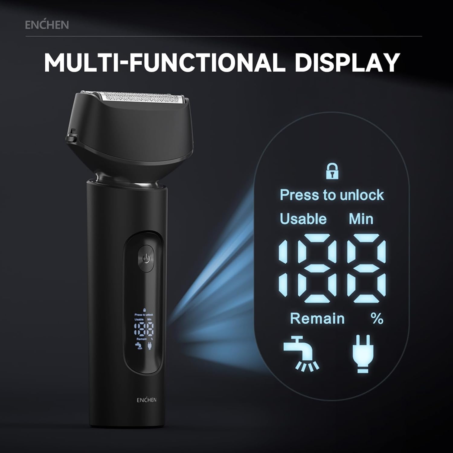 Electric for Men 3 Blade Cordless Rechargeable Foil Shaver with LED Power Display Beard Trimmer for Wet and Dry Shaving
