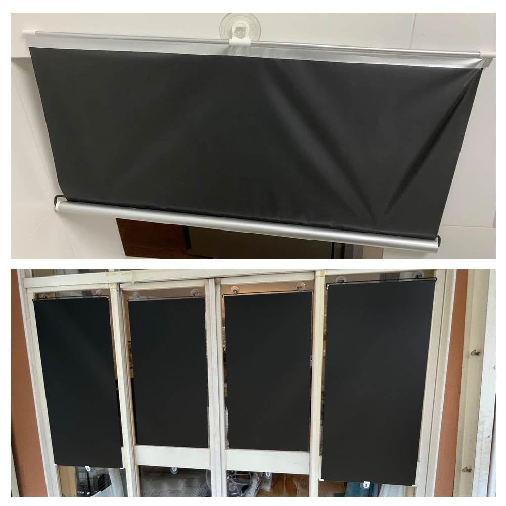 Tenda a Rullo Oscurante al 100%, Senza Fili, Senza Foratura, con Ventosa, Impermeabile, termoisolante, con Protezione UV, 40-79 cm L x 150/200 cm H, Nera, Facile da installare, per