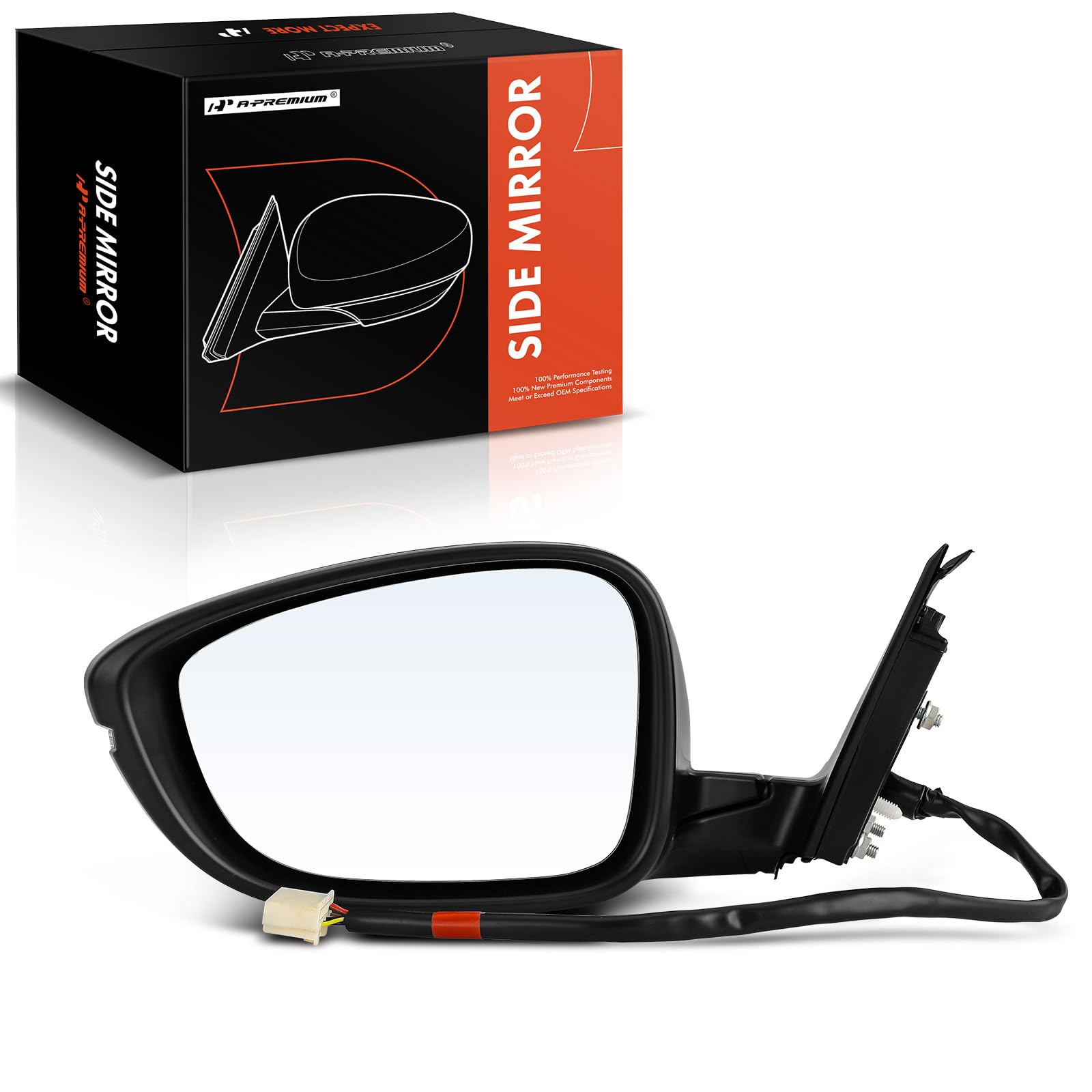 A-Premium Driver Side Power Door Mirror - Compatible with Honda Accord 2018 2019 2020 2021 2022 - Heated Folding Black Outside Rear View Mirror w/Turn Signal and Blind Spot Detection