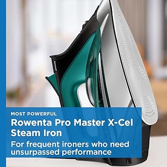 Rowenta Pro Master X-cel Steam Iron for Clothes, 1775W, Stainless Steel Soleplate, 200 g/min Steam Boost, Precision Tip, Auto-Off