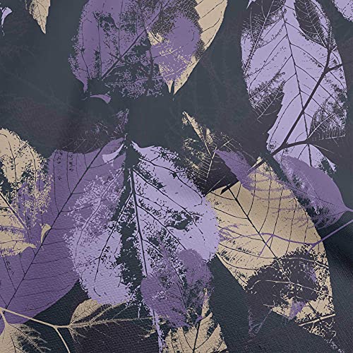oneOone Cotton Poplin Denim Blue Fabric Leaves Sewing Craft Projects Fabric Prints By Yard 42 Inch Wide