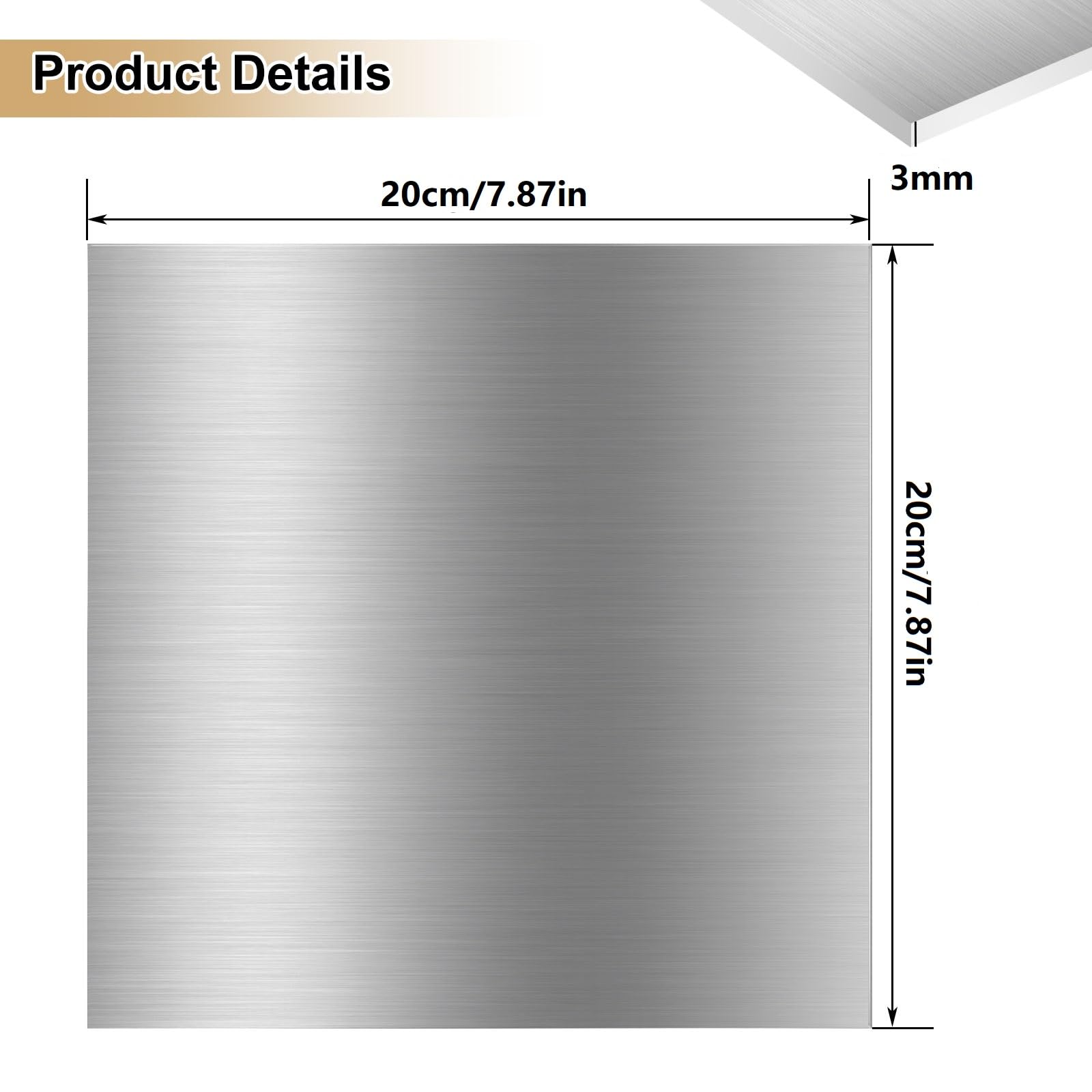 5 Stück Aluminium Platte 3mm, 20x20CM Aluminium-Metall Flache Platte aus 6061-Aluminium, Aluminiumblech Alublech, Metallplatte mit Schutzfolie Stanzbleche Übungsplatte für Modellbau Messebau