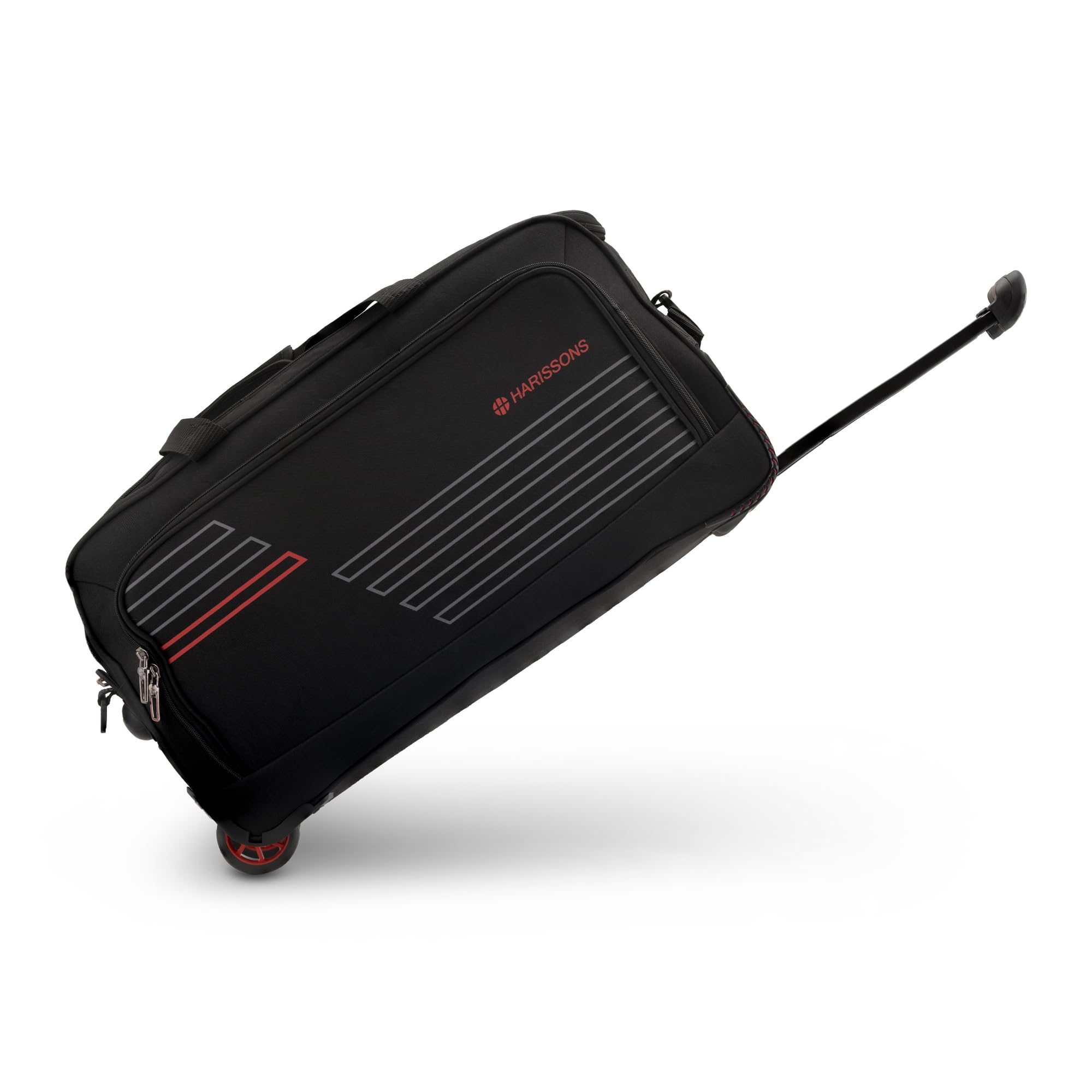 Eminent 51 cms Travel Trolley Duffel Bag for Men & Women | 2Wheel Cabin Luggage with Anti Scratch Lining & Detachable Shoulder Straps (Black & Red)-image-23