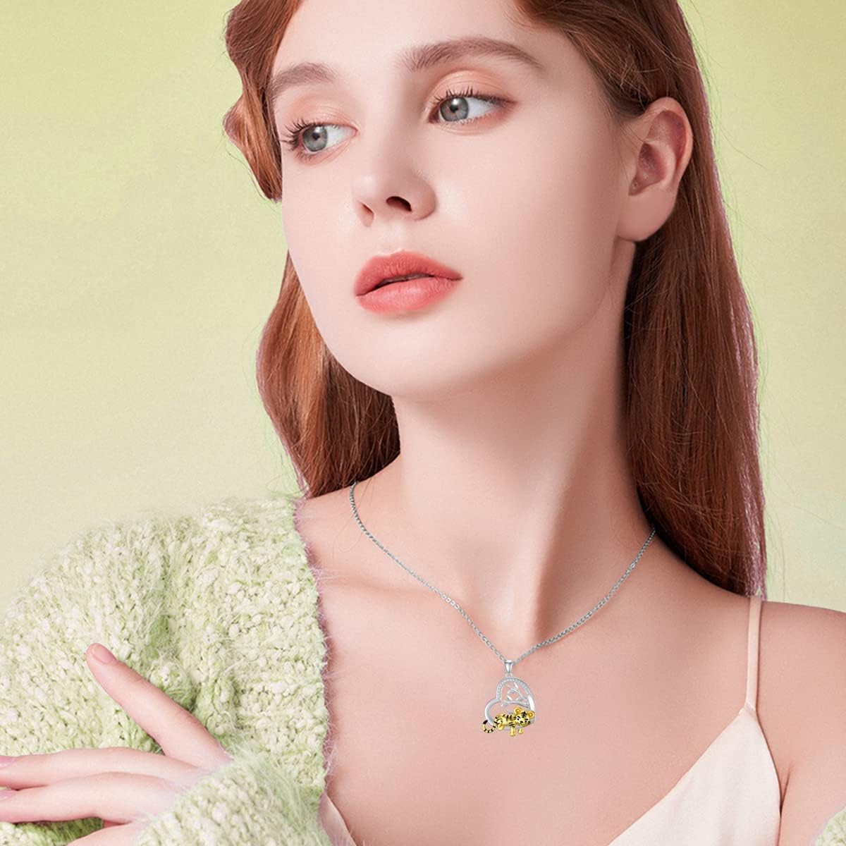 LONAGO Animal with Tree of Life Necklace 925 Sterling Silver Cute Tiger Lion Pendant Necklace Jewelry for Women