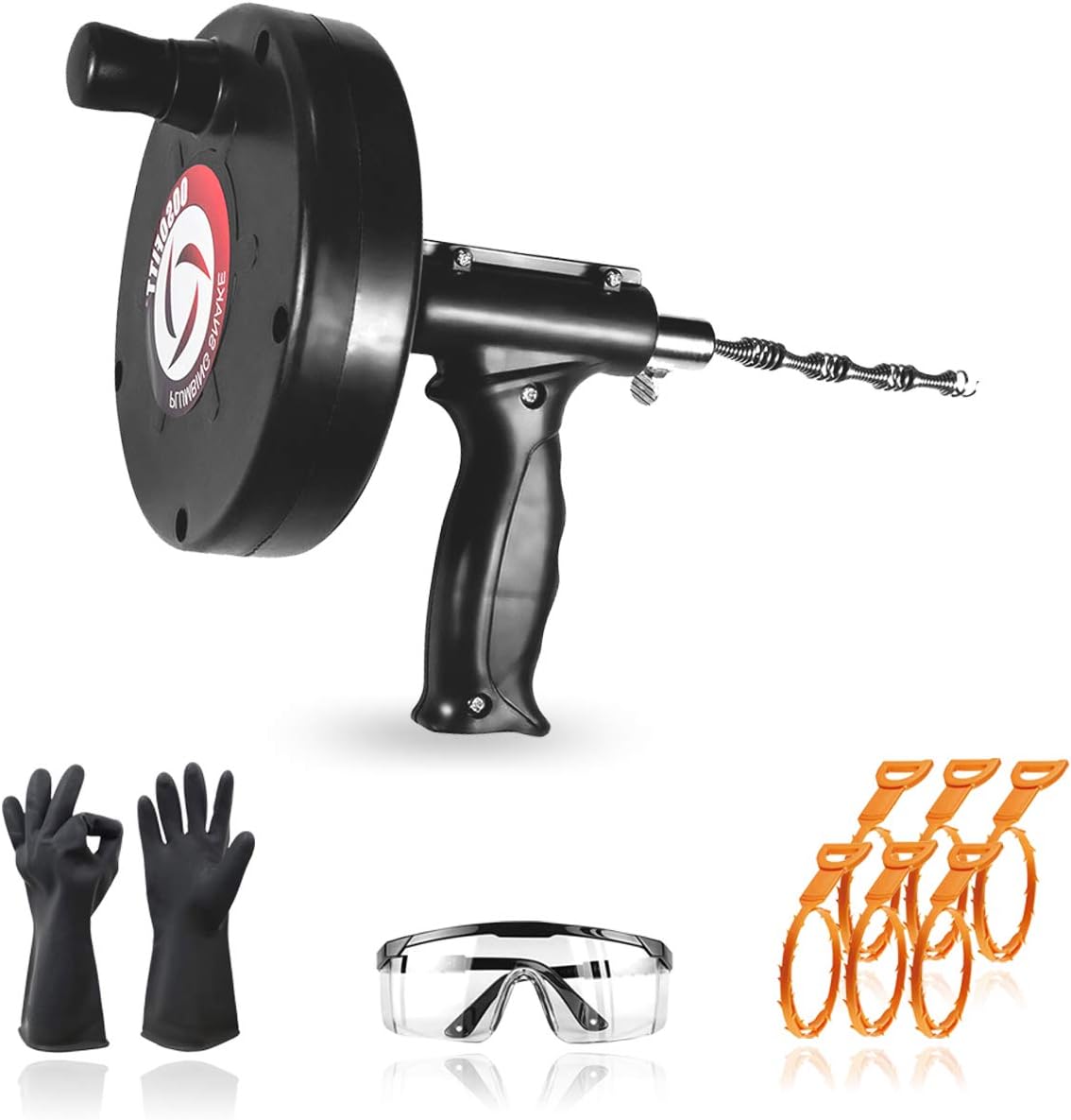 Plumbing Snake (Upgrade), Drain Auger 25 Feet, Drain Clog Remover with ...