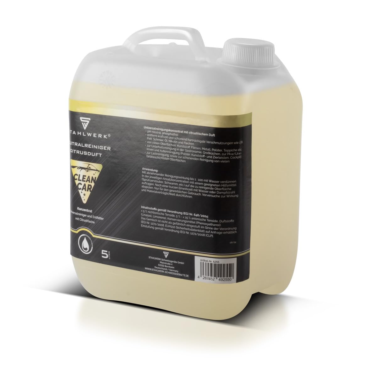 STAHLWERK Universalreiniger-Konzentrat mit Citrus-Duft 5 Liter Kanister kraftvoller Reiniger | Reinigungsmittel | Schaumreiniger | Allzweckreiniger | Reinigungs-Konzentrat
