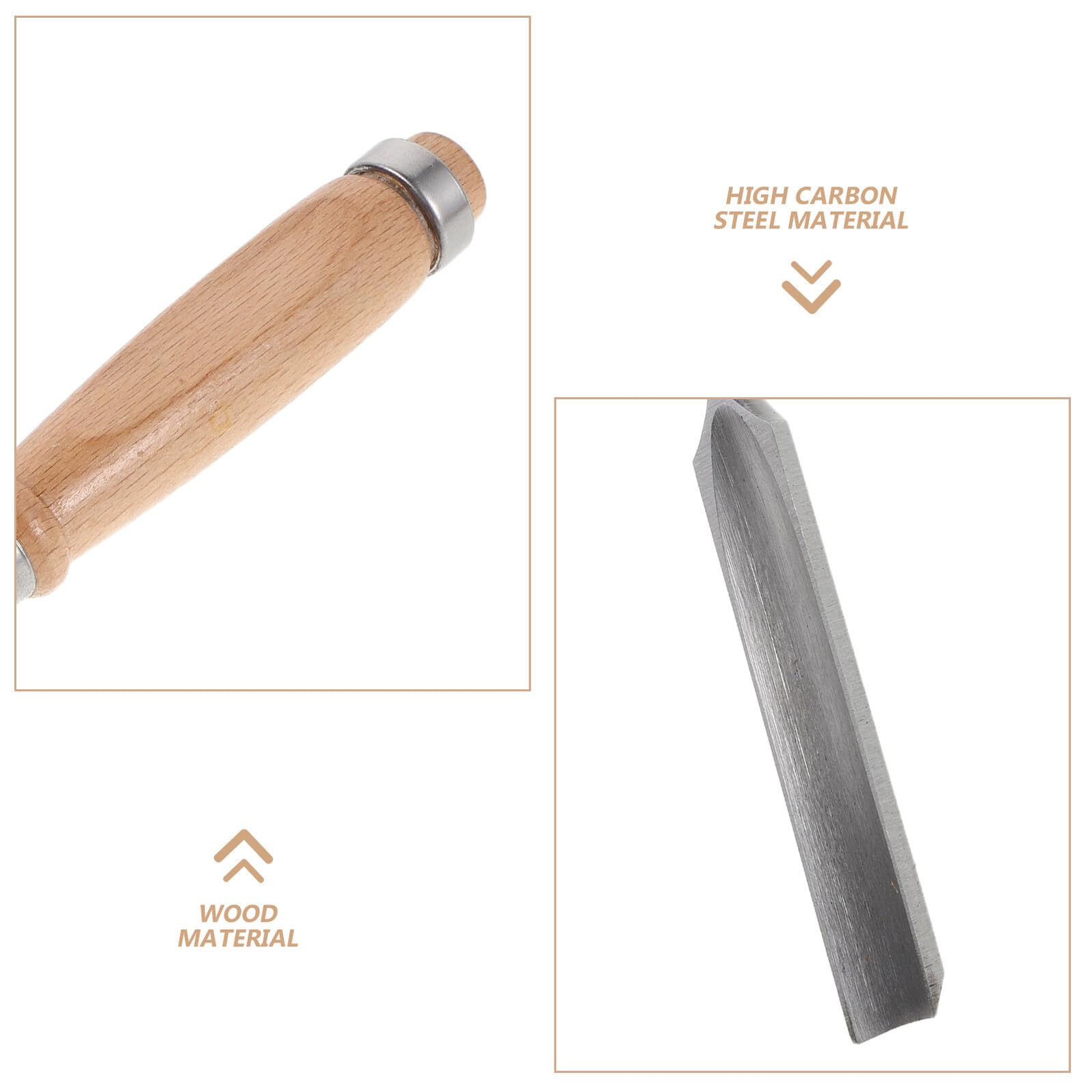 GALPADA Set di 4 Scalpelli per Intaglio del Legno in Acciaio, Kit per Modellismo e Ristrutturazione Legno, Scalpelli Semicircolari per Sagomatura