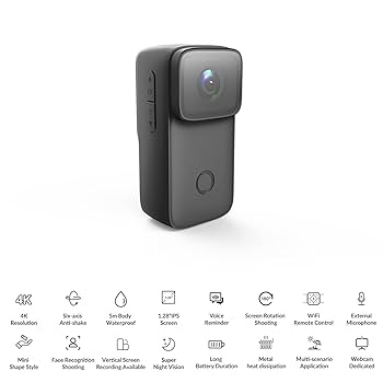 Amazon | SJCAM C200 4KミニWiFiアクションカメラ 1.28インチ