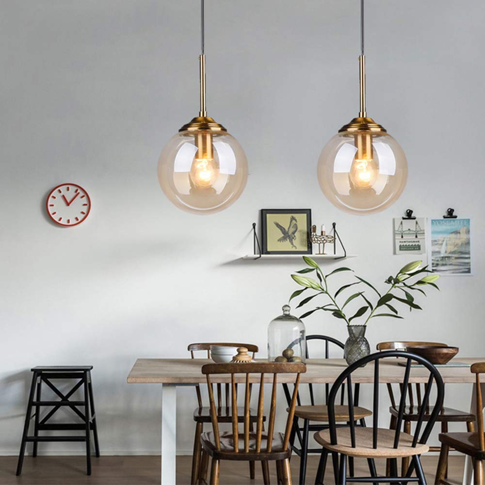 Przemysłowy retro loft szklany światło wiszące światło, mosiężne wyposażenie lampy żyrandolowe mosiężne