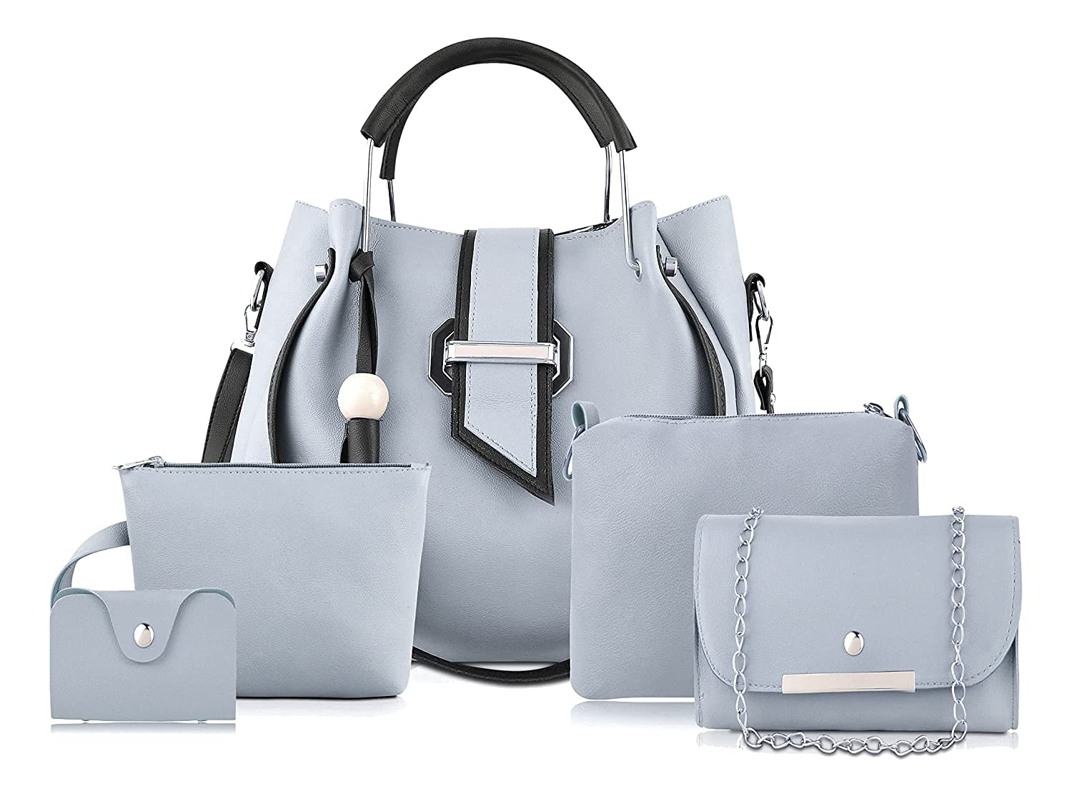 Fargo Handbag For Women And Girls COMBO SET OF 5 (Grey) (B09DGMKBYZ) Amazon Price History, Amazon Price Tracker