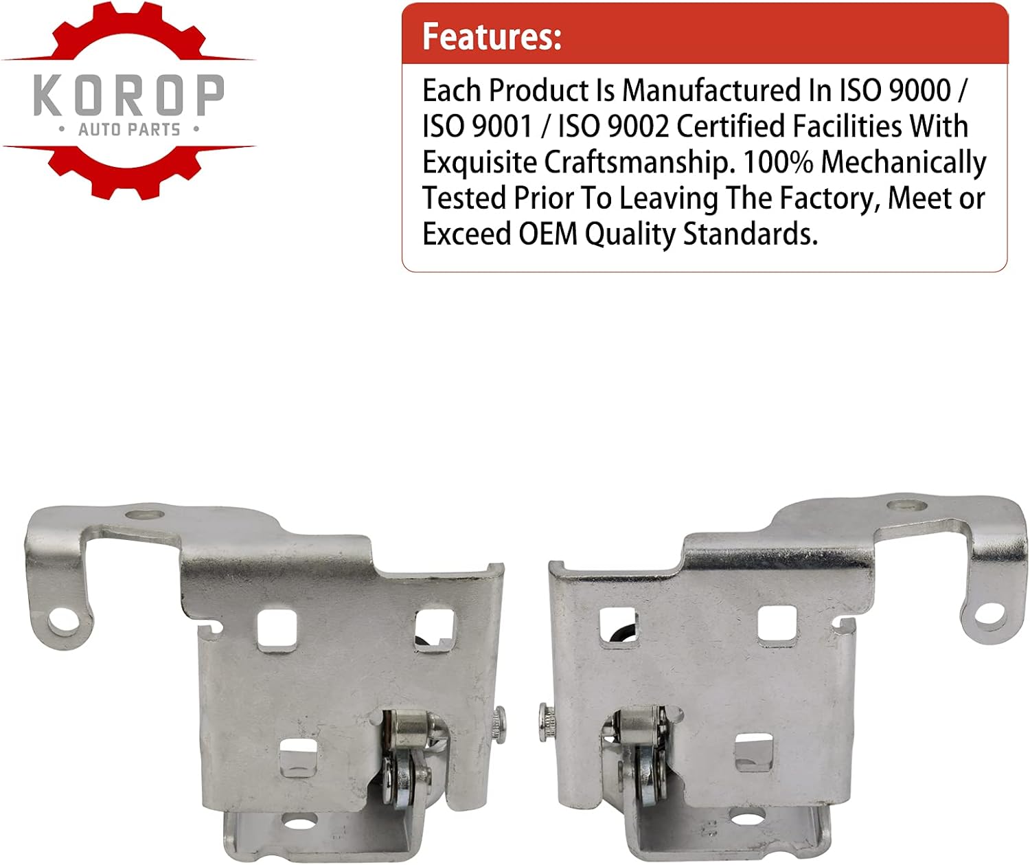 Front Lower Door Hinge (1 Pair) Fits for 2007-2014 Chevy Silverado Suburban Tahoe Avalanche GMC Sierra Yukon Cadillac Escalade, Replaces# Left:20969645, Right:20969646
