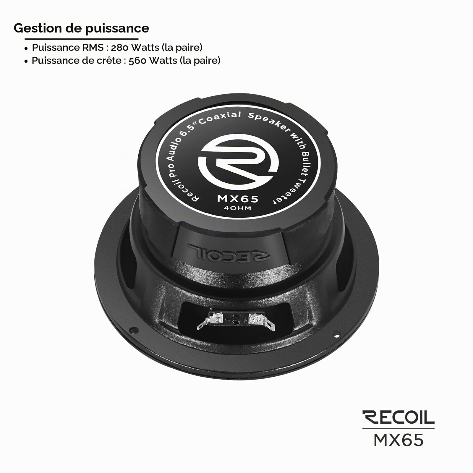 RECOIL MX65 16,5cm (6.5 Pouces) Haut-parleurs Coaxiaux Pro Audio Voiture