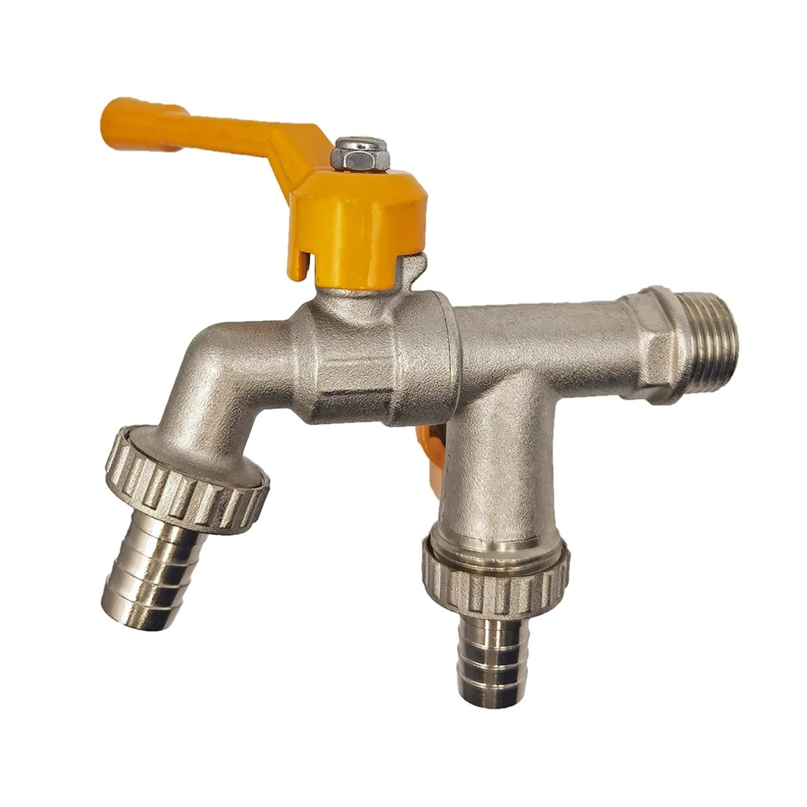 Adapter do węża ogrodowego, 1/5.1 cm złącze zbiornika na wodę IBC, 2-drożny i 1-drożny mosiężny kran do nawadniania, zawór kulowy (M-1 szt.) do wydajnego nawadniania
