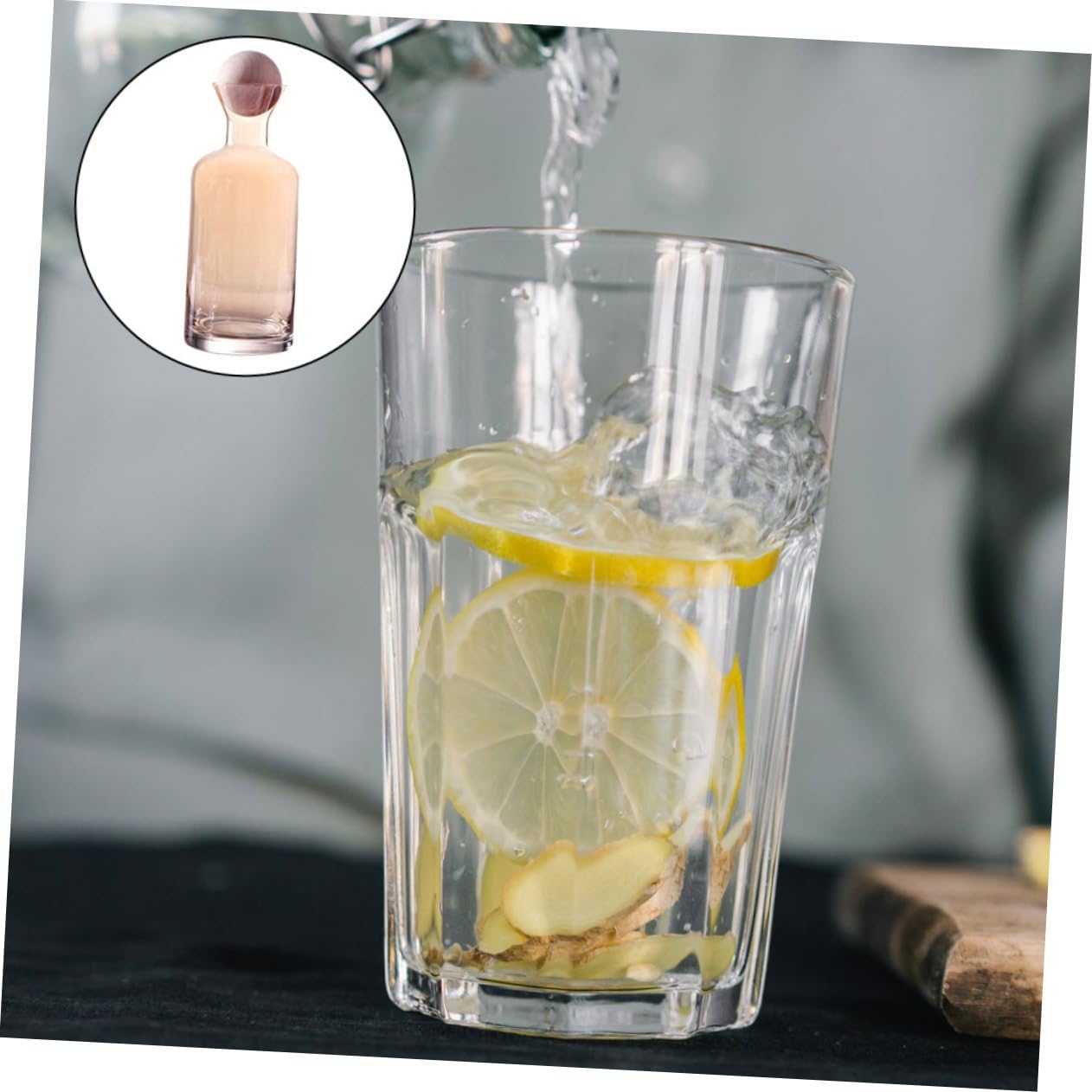 Alipis Brocca e Fondo Piatto in Vetro Resistente al Calore per Acqua Fredda Grande Capacità Contenitore Compatto per Bevande Fredde in Ambiente Domestico