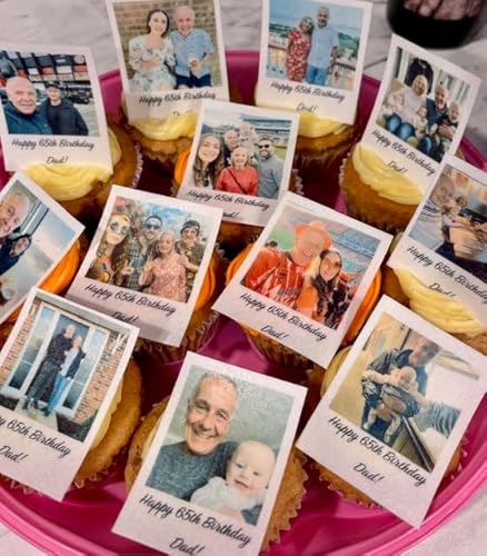 Personalised Edible Photo Cake Toppers – 12x Printed Photo