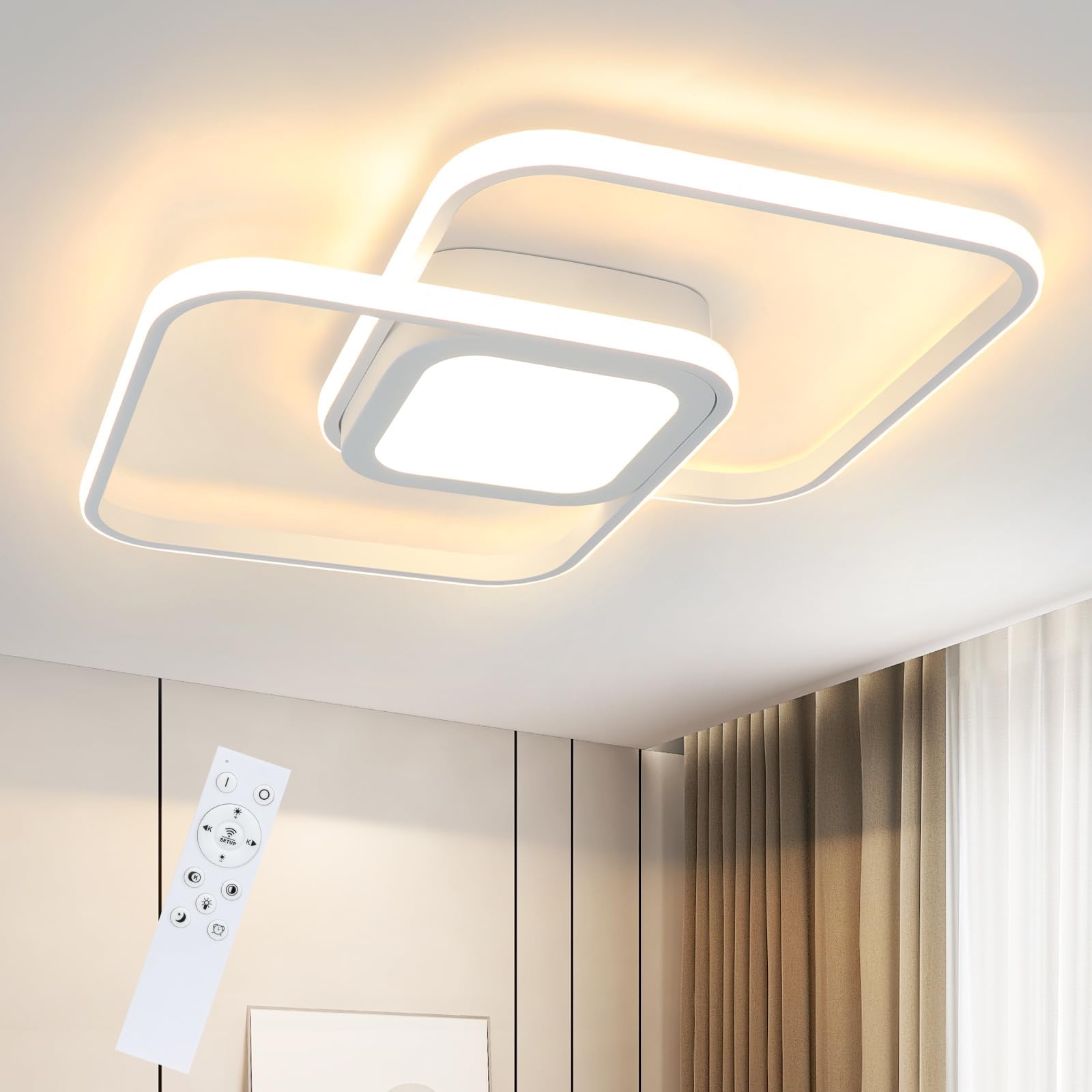 Moderne LED Deckenleuchte Mit Fernbedienung - Dimmbar Blütenblatt Design Für Wohnzimmer & Schlafzimmer