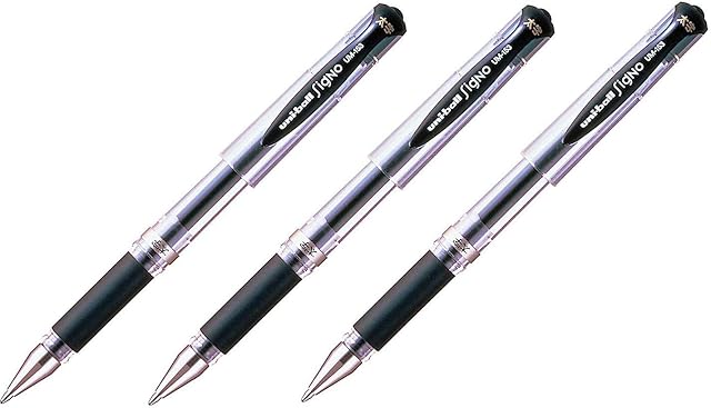 uni-ball Gel Impact UM-153 Black [Pack of 3] Broad 1.0mm Rollerball