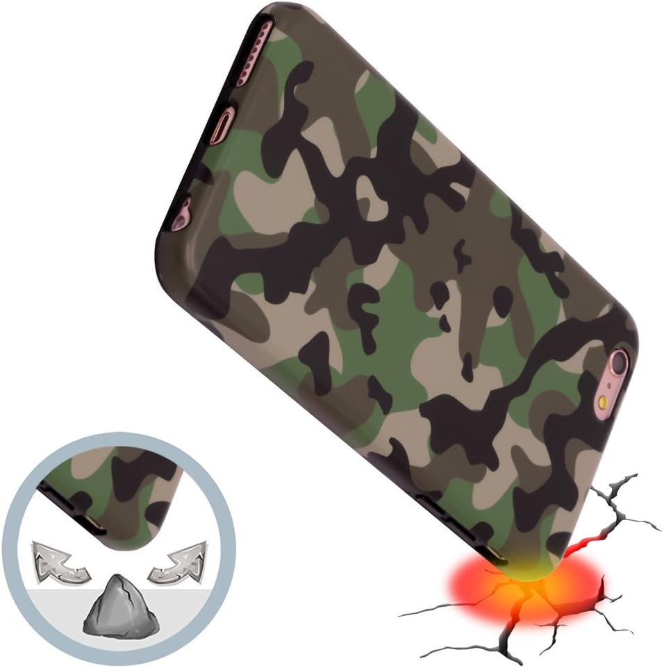 GOLINK iPhone 6/6S Plus Case for Men, Camouflage Camo IMD Printing Slim-Fit Anti-Scratch Shock Proof Anti-Finger Print Flexible TPU Gel Case for iPhone 6/6S Plus 5.5 inch Display - Camo Brown